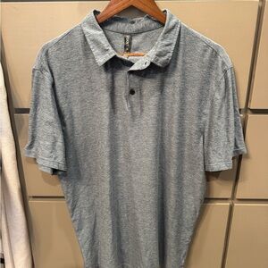 Vuori Men's Heathered Blue Polo Shirt